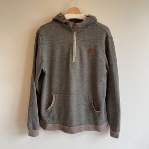 Roark Artifacts of Adventure Mens Medium Space Dye Grey Quarter Zip Hoodie M